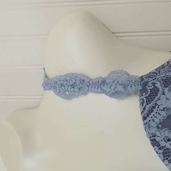 Victoria's Secret Dream Angel Bra Padded Smokey Blue Lace 32C - Picture 3 of 10